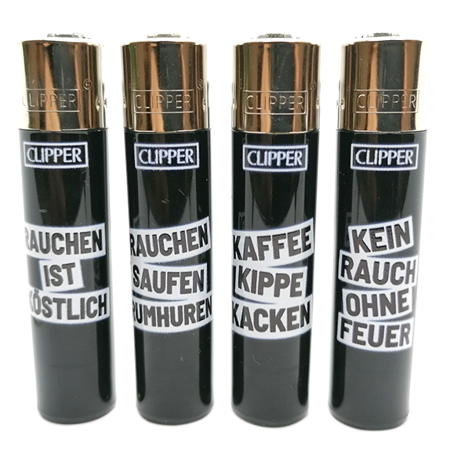 Clipper Large "Rauchersprüche #1" FFX Sonder Edition, 4er Set bei Plantiful
